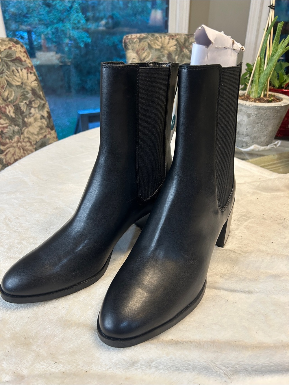 a new day Black Faux Leather Chelsea Ankle Boots